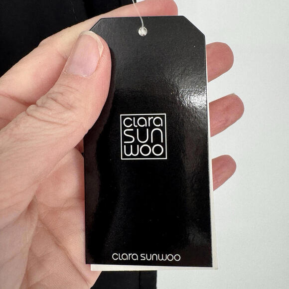 Clara Sun woo pants womens large L black straight leg minimalist work office - Picture 2 of 6